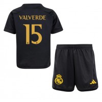 Koszulka piłkarska Real Madrid Federico Valverde #15 Strój Trzeci dla dzieci 2023-24 tanio Krótki Rękaw (+ Krótkie spodenki)